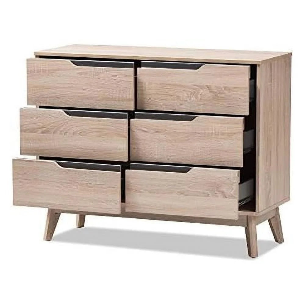 6 Drawer Wood Double Dresser V142543