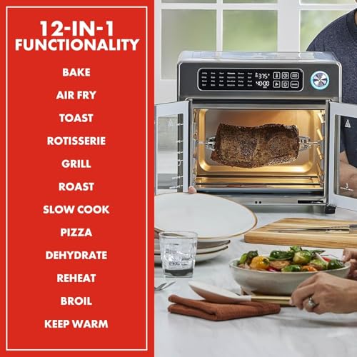 Extra Large French Door Air Fryer Toaster Oven Combo, 26QT Stainless Steel W800789