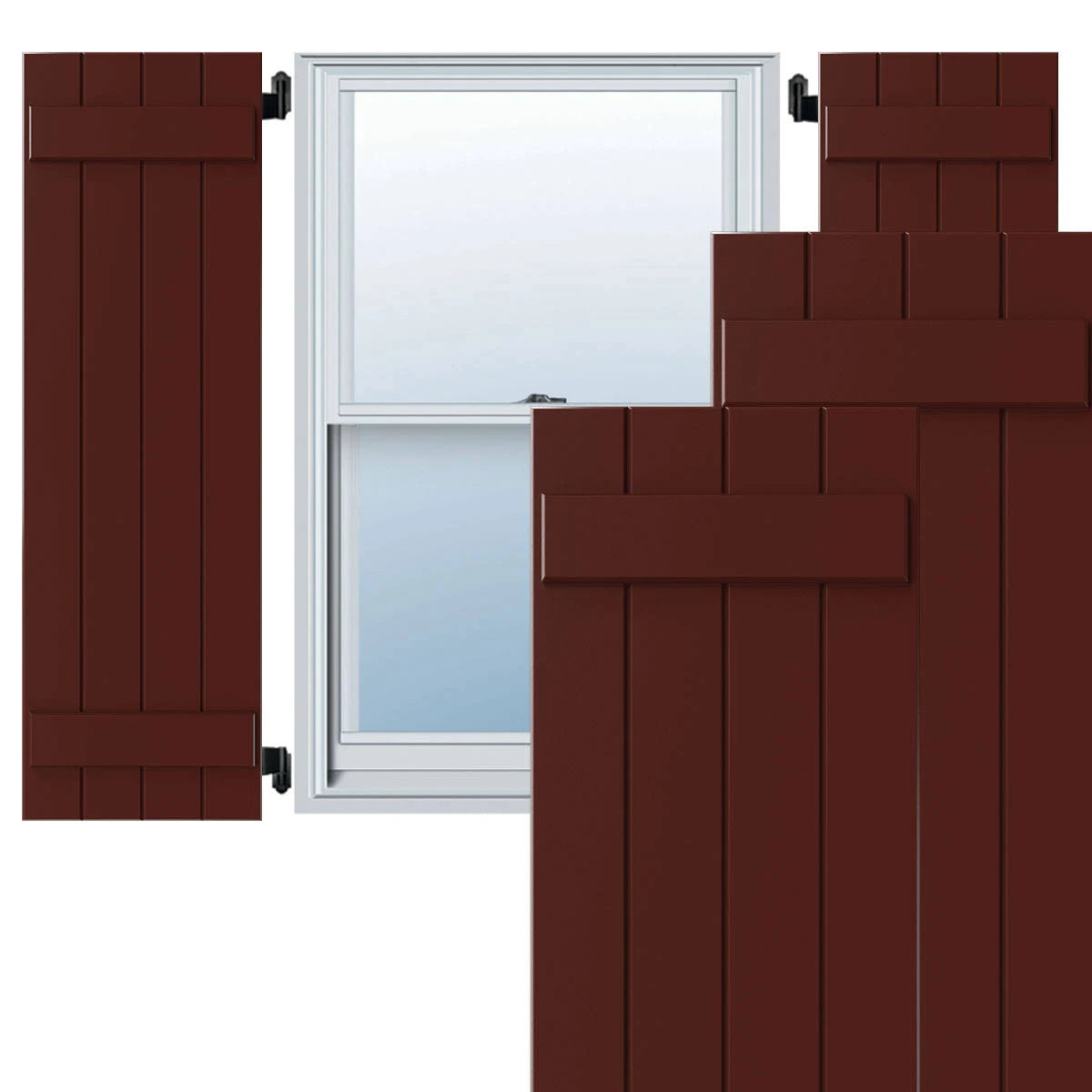 CWB15X048CRC Exterior Composite Board-n-Batten Shutters Per Pair O9767