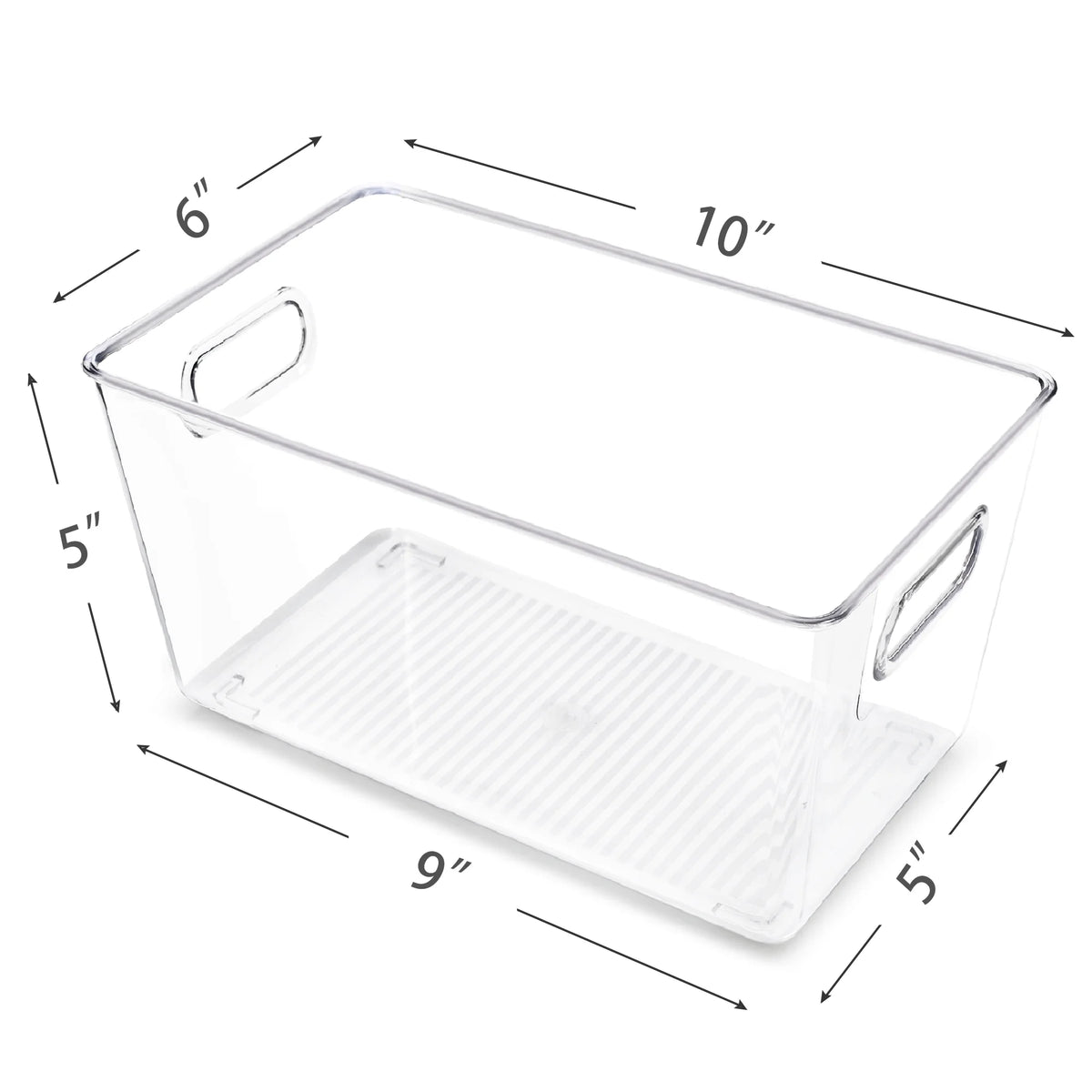 6 PCS Clear Plastic Food Storage Bins with Handles H951360