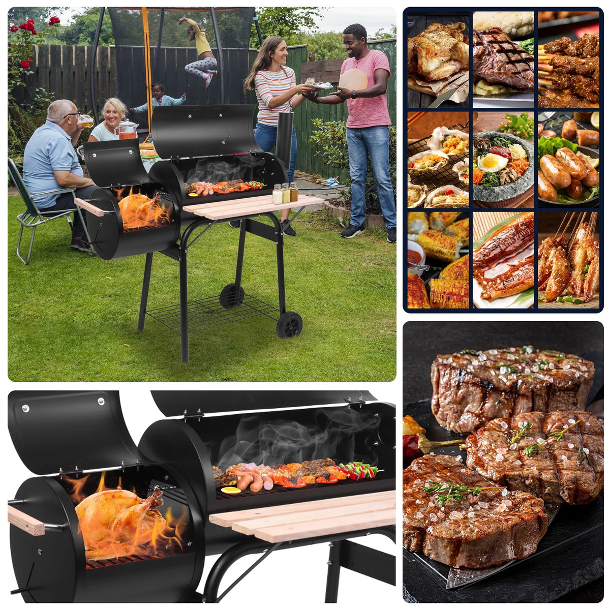 Charcoal Grill with Offset Smoker O368