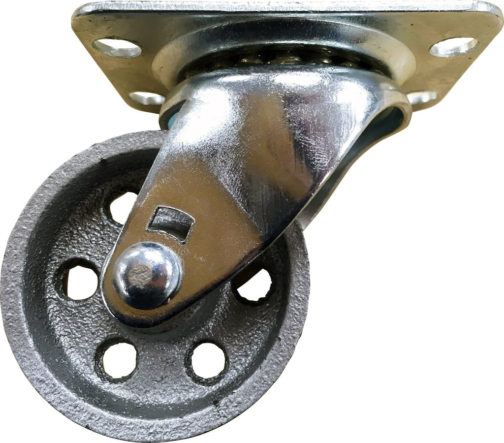 2-Inch Cast Iron Swivel Plate Caster, Silver A834519