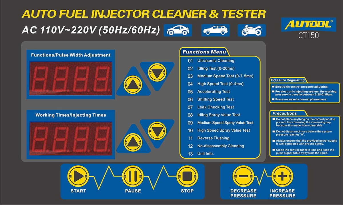 Car Motorcycle Petrol Fuel Injector Cleaner and Injection Tester Y363947