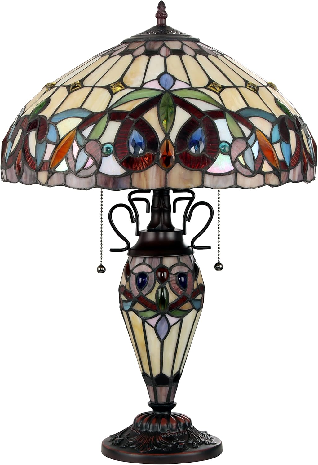 Dark Bronze 3 Light Double Lit Table Lamp 16" Shade X220218