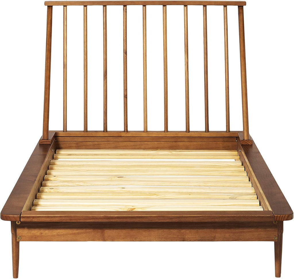 Twin Caramel Solid Wood Platform Bed Frame F379226