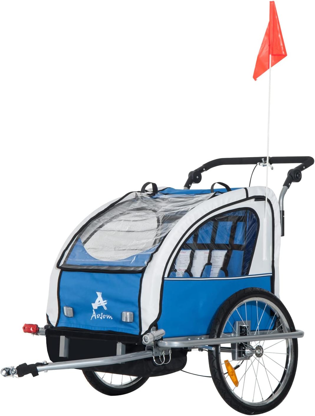 Double Child Two-Wheel Bicycle Cargo Trailer with 2 Harnesses X64573