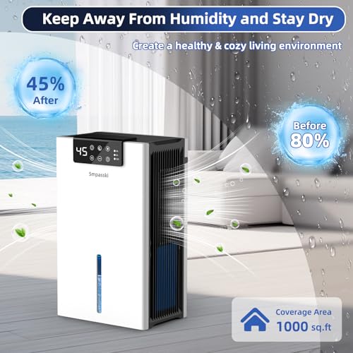98 OZ White Dehumidifier with Washable Air Filter S6091