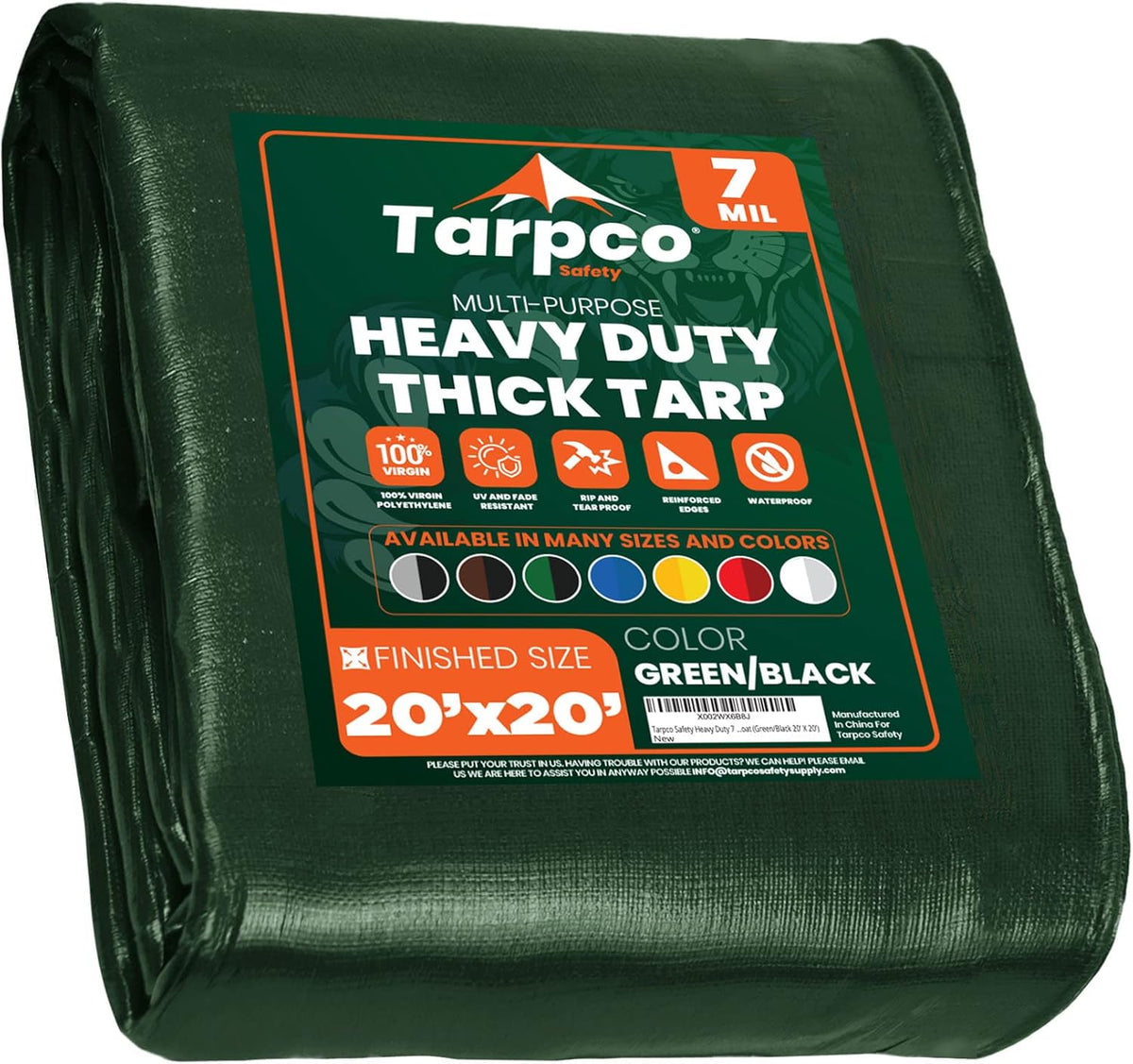 Heavy Duty 7 Mil Waterproof Poly Tarp Cover 8' X 10' Q63227