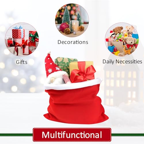 2Pcs Christmas Velvet Bags with Drawstring E686313
