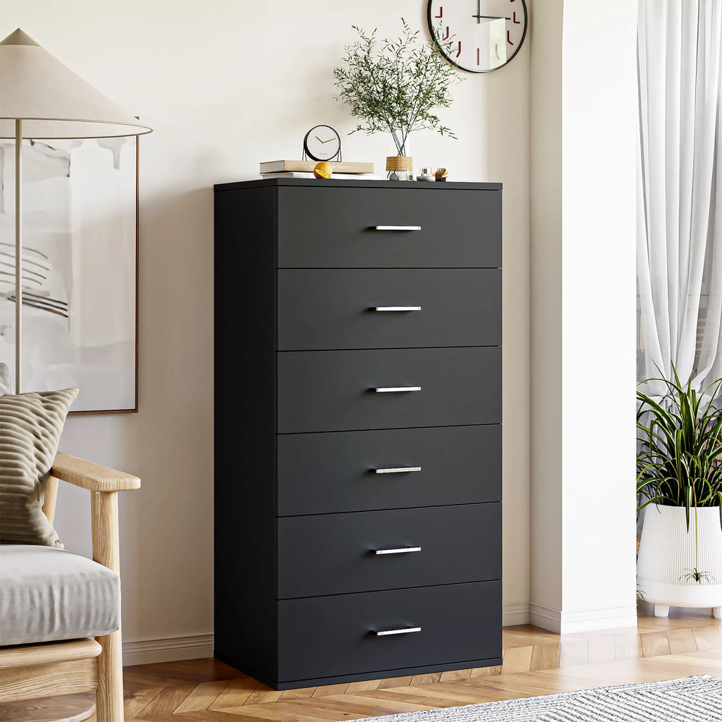 White 6 Drawer Wood Dresser S25925