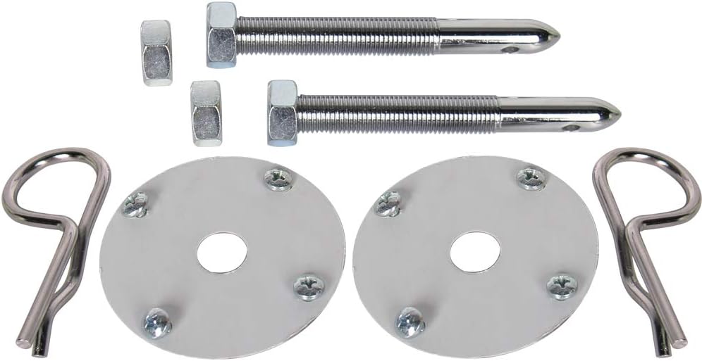 Chrome Steel Hood Pin Clip Kit 18 Pcs Pack of 2 W112