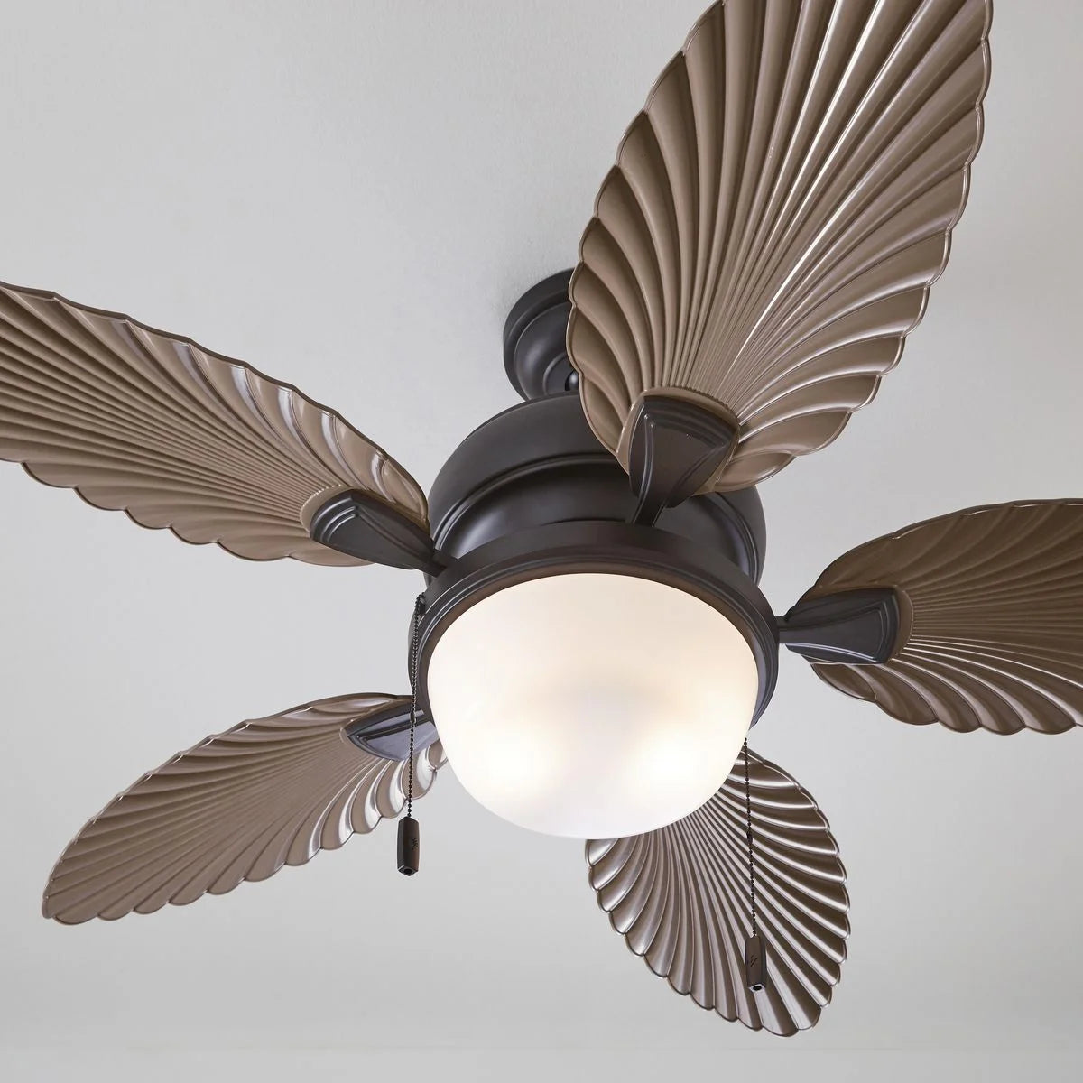 52" Bronze Ceiling Fan with 5 Palm Leaf Blades S999