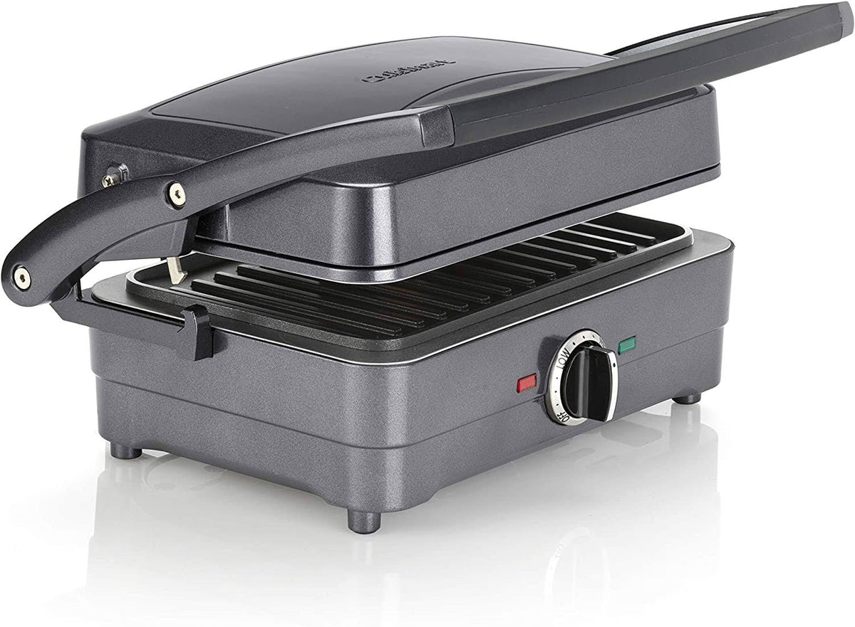 2-in-1 Non-Stick Grill and Sandwich Maker, Midnight Grey F680
