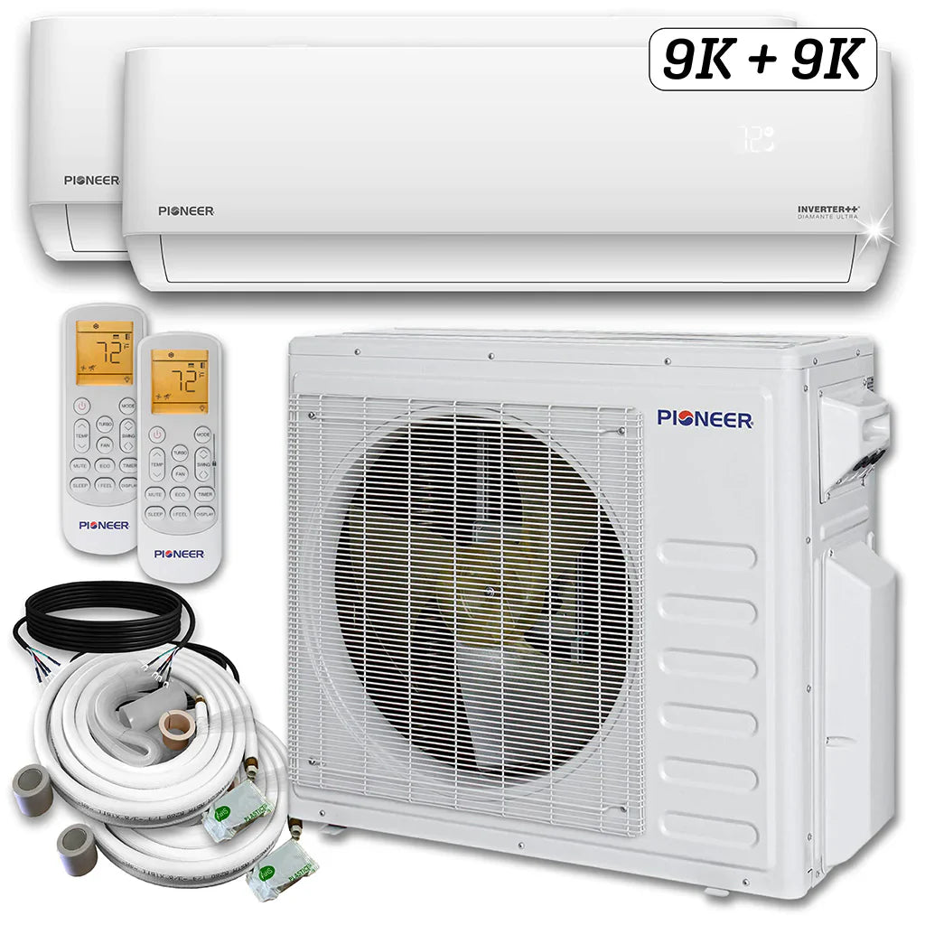 18,000 BTU 2 Zone Ductless Air Conditioner and Heat Pump Q3065