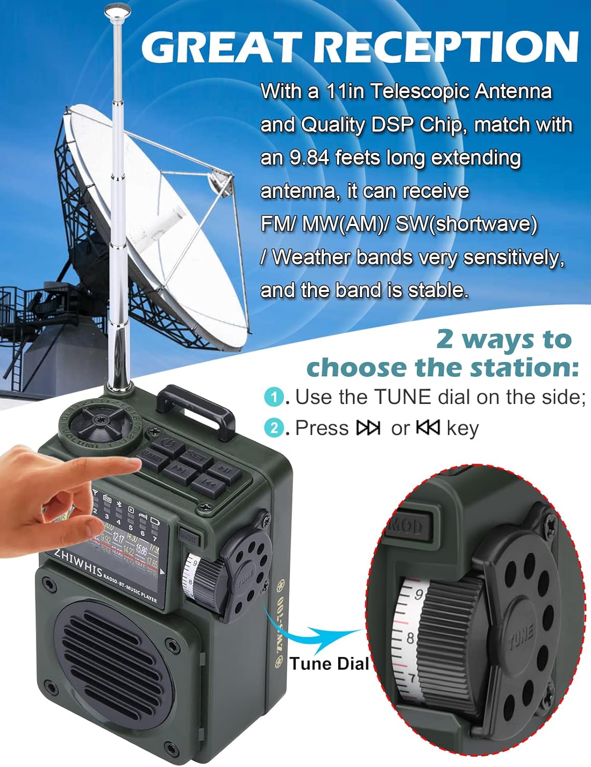 Bluetooth Speaker with AM FM Shortwave Radio T68664