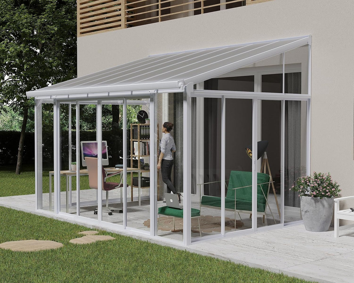 White 10x14 Enclosed Patio Cover Polycarbonate Shelter U227990