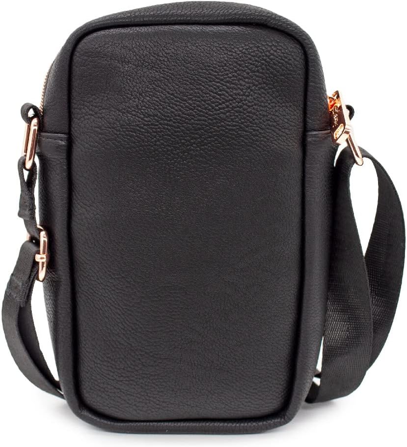 Black Vegan Leather Cross Body Bag O49440