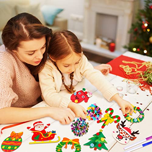 60 Pcs Unfinished Wood Slices with 12 Coloured Pens and 60 Jingle Bells N97141