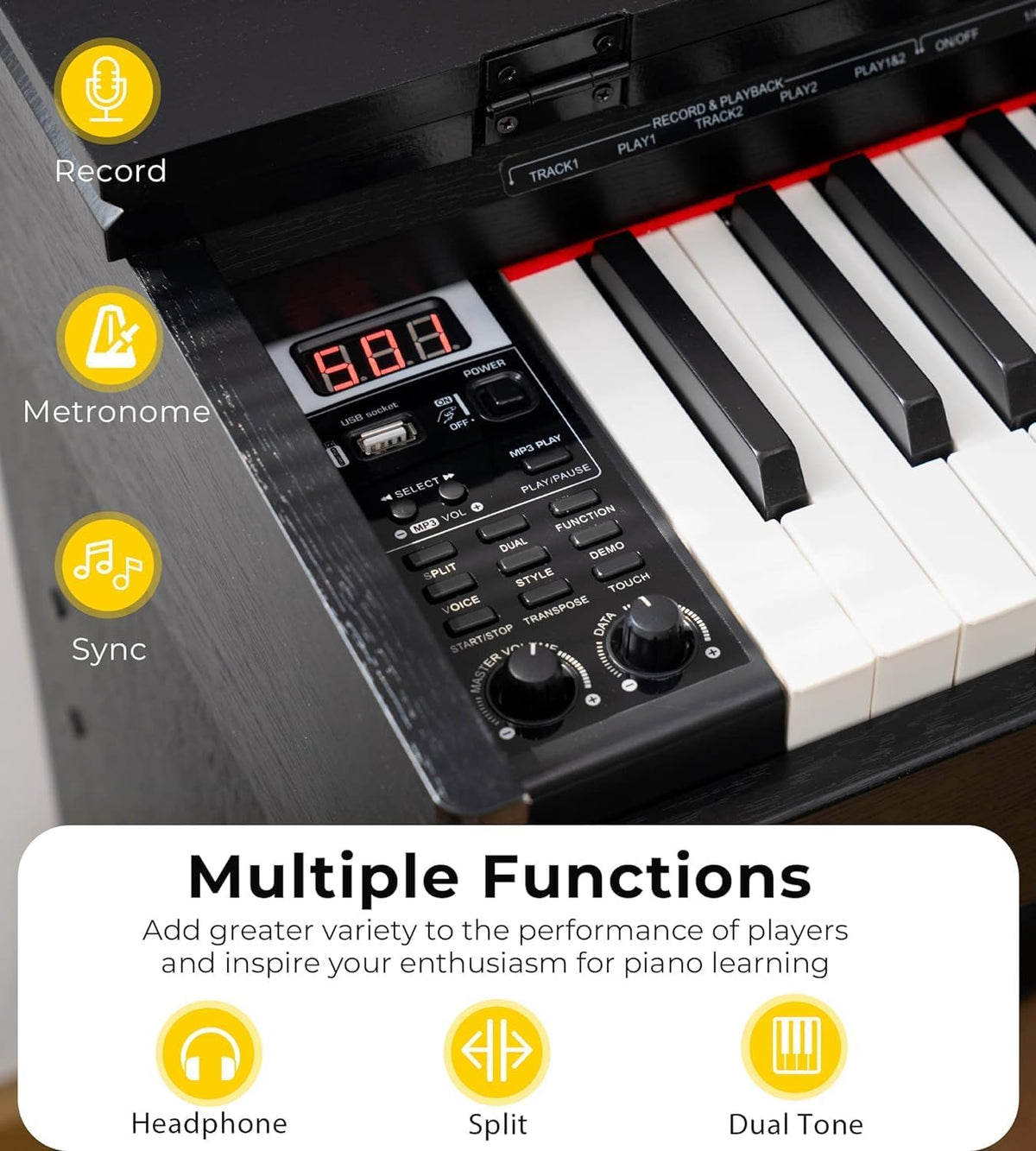 88 Keys Weighted Hammer Action Digital Piano with Furniture Stand W238