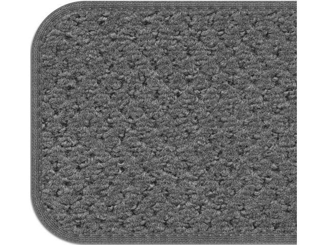 Set of 15 Attachable Carpet Stair Treads Gray 8 in. x 27 in. U547