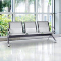 Waiting Room Reception Chairs with Arms, 3 Seats, Silver D258