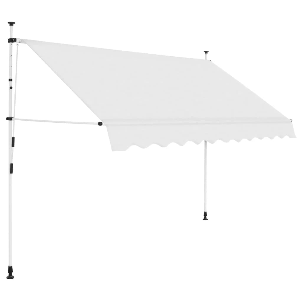 Cream White Retractable Window Awning Canopy with Crank Handle X656