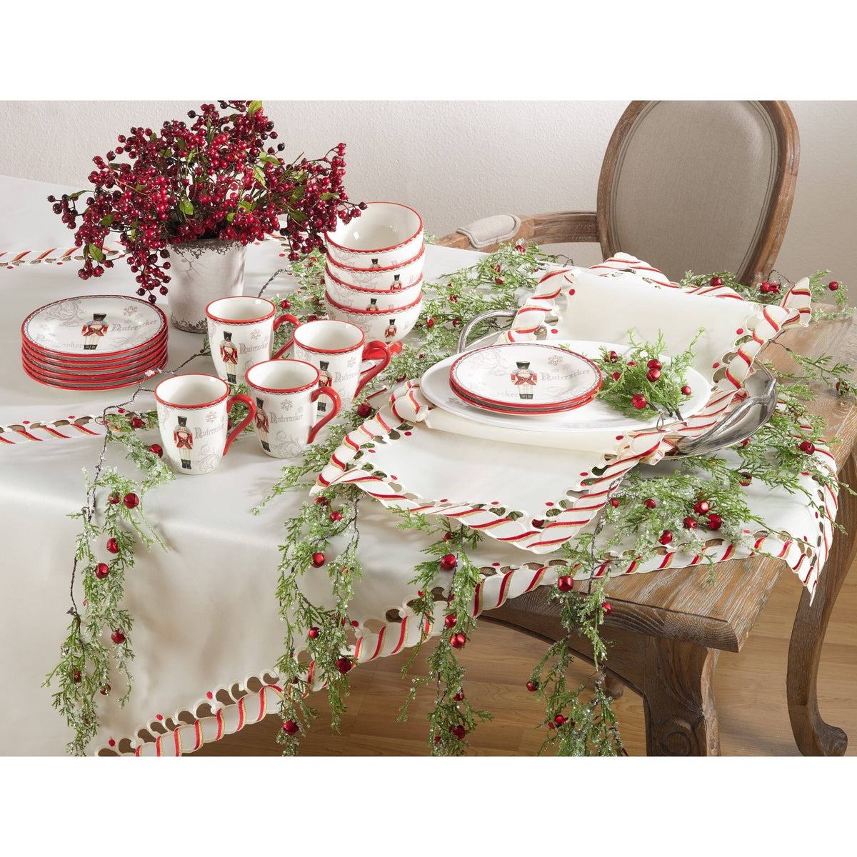 Candy Cane Design Holiday Christmas Tablecloth C5759