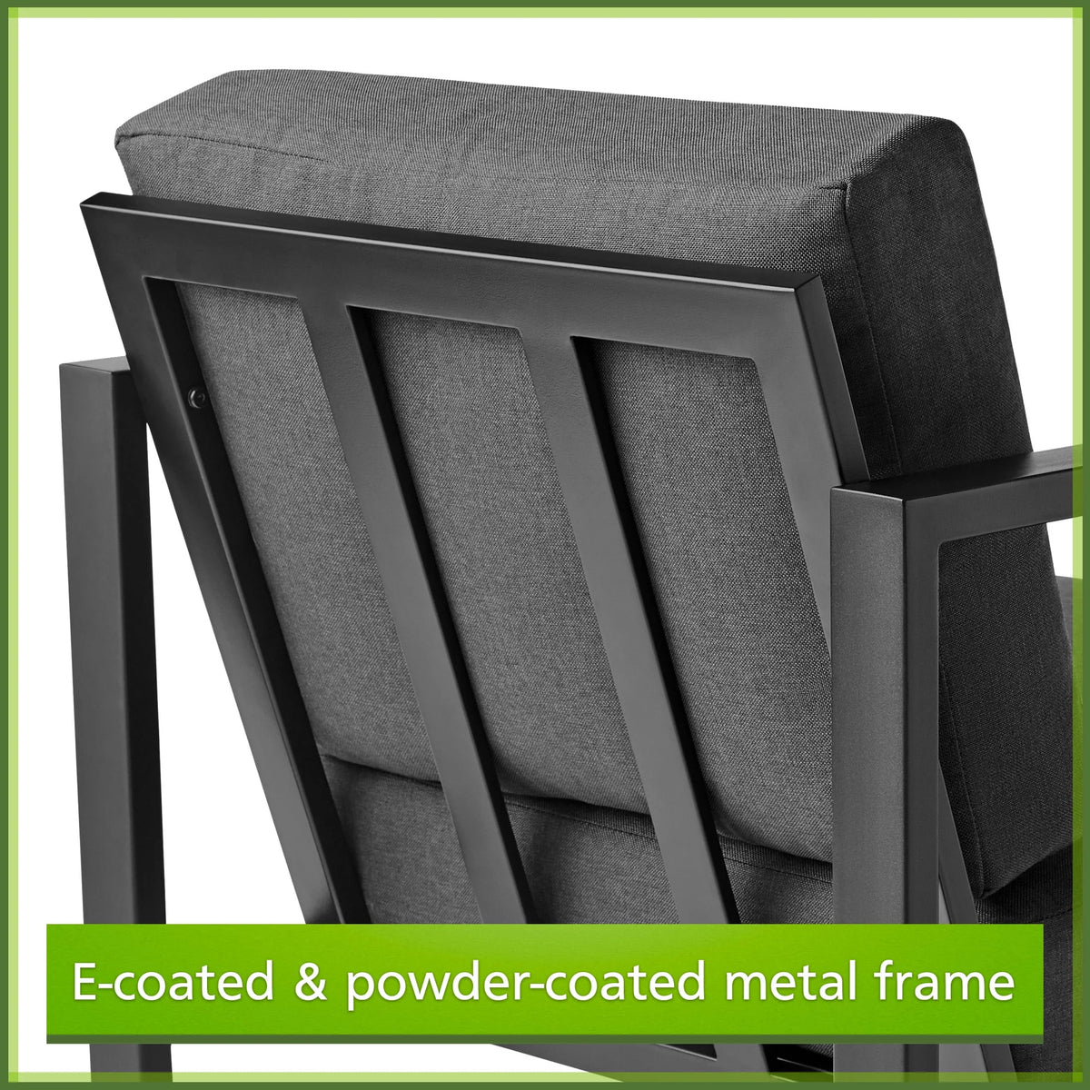 4-Piece Outdoor Patio Conversation Set, Seats 4, Gray U309973