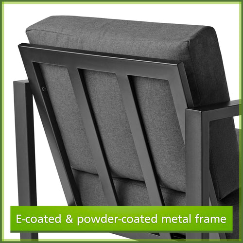 4-Piece Outdoor Patio Conversation Set, Seats 4, Gray U309973