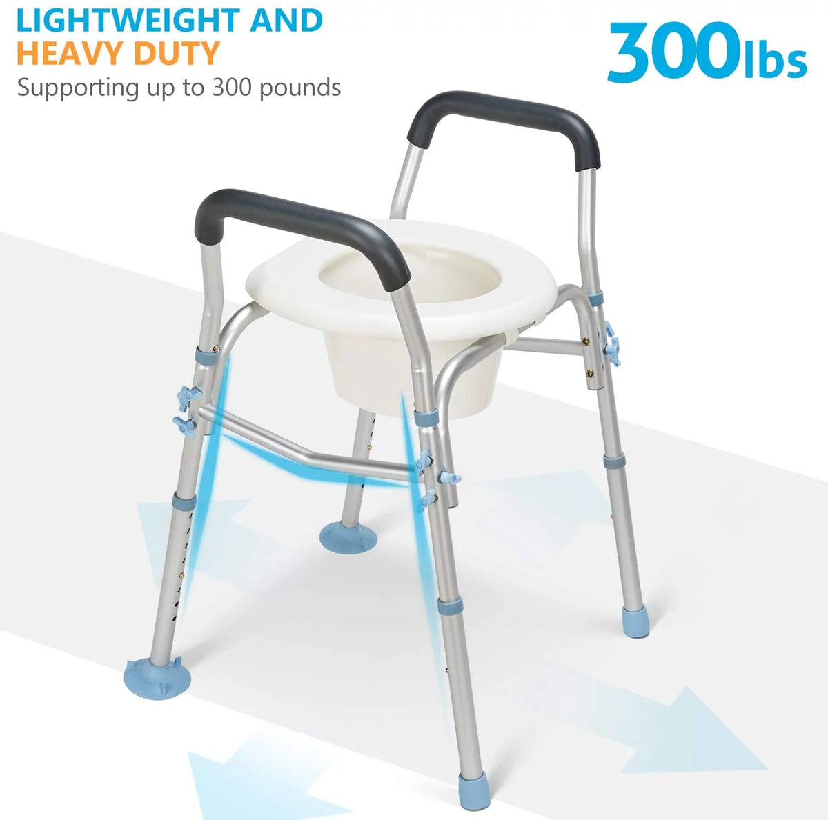 Stand Alone Toilet Rail with Height Adjustable Legs U220462