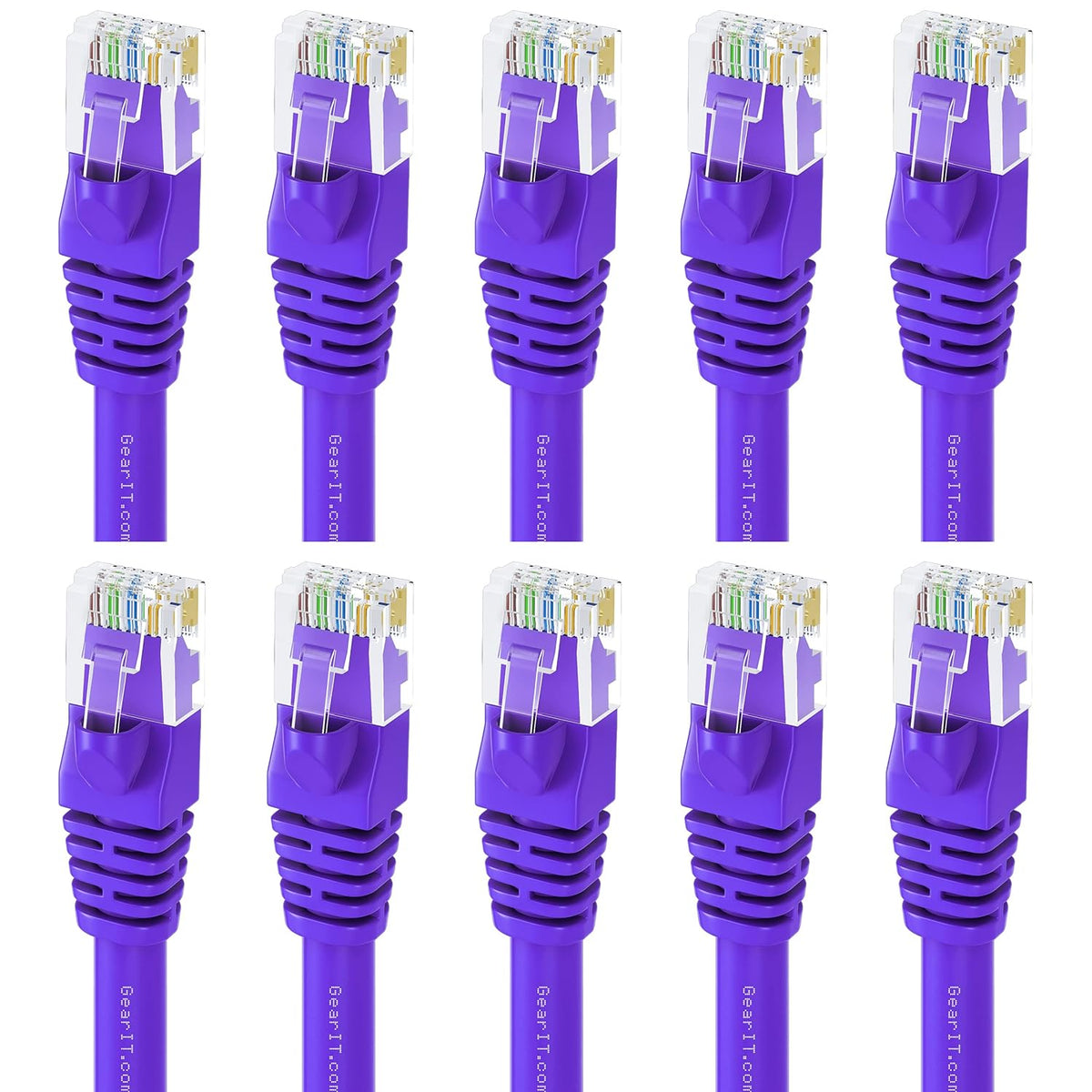Cat 6 Ethernet Cable 7 ft 10-Pack Purple G110337
