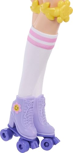 Renee Posable Roller Skating Fashion Doll with Black Hair, 12 Pieces C5970