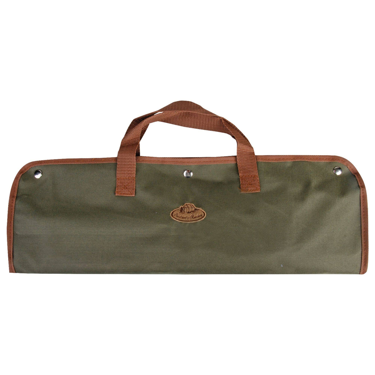 Green and Stainless Steel BBQ Tools Set in Canvas Bag X1672