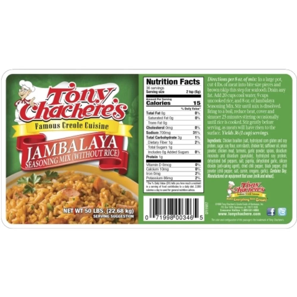 Creole Foods Jambalaya Seasoning without Rice, 50 Pounds G776820