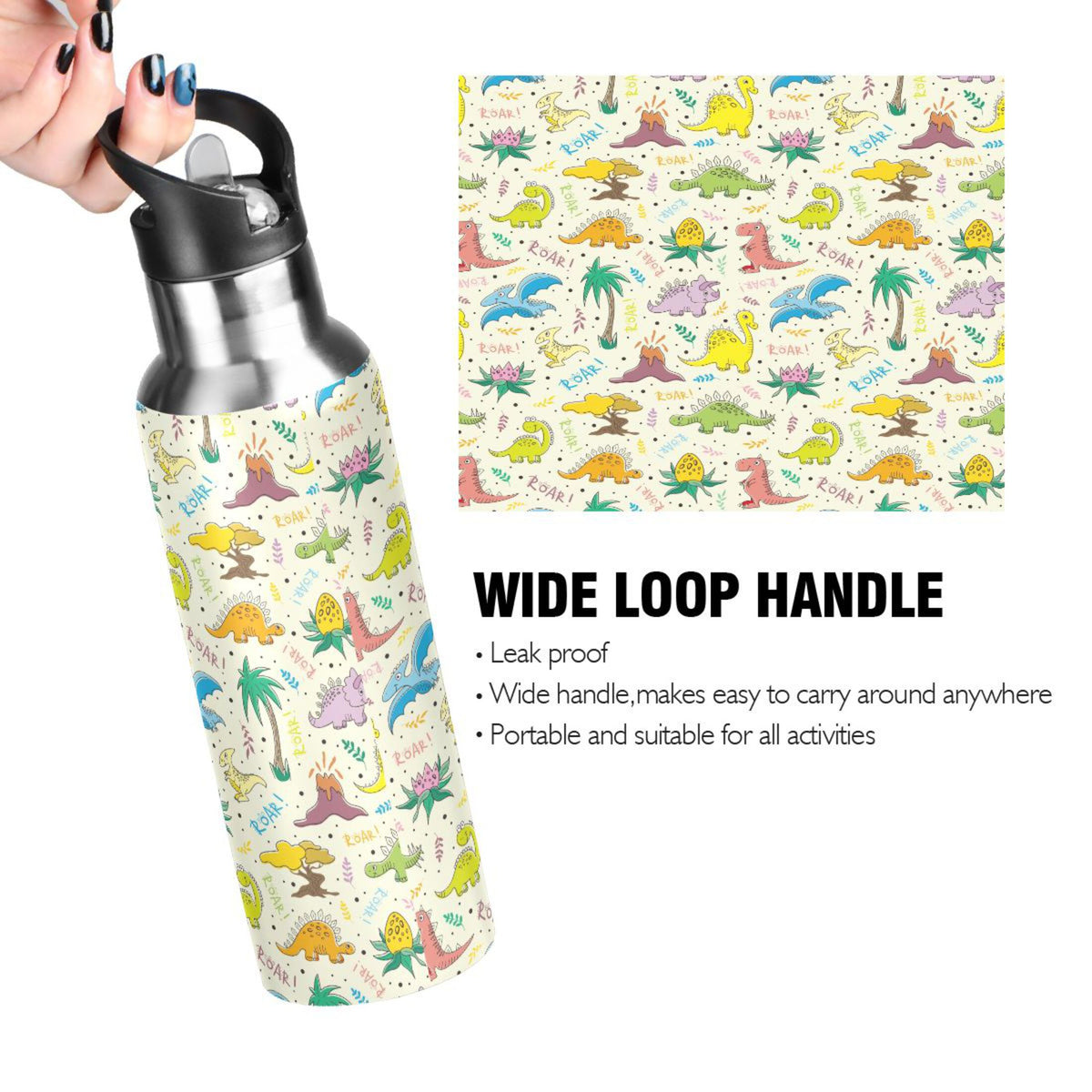 Stainless Steel Insulated Water Bottle with Straw Lid L82526