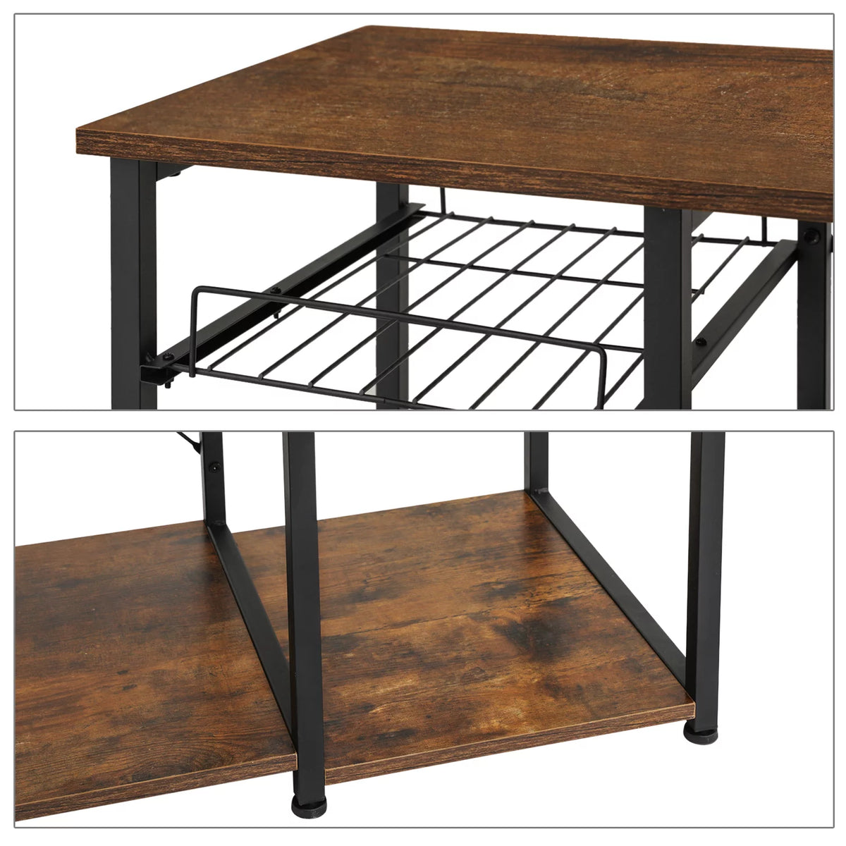 Steel 5 Shelves Kitchen Bakers Rack with Hooks V5911