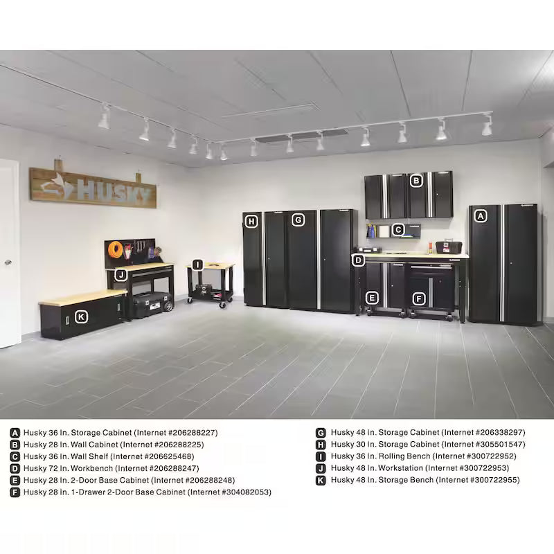 24-Gauge Steel Freestanding Garage Cabinet in Black A2055