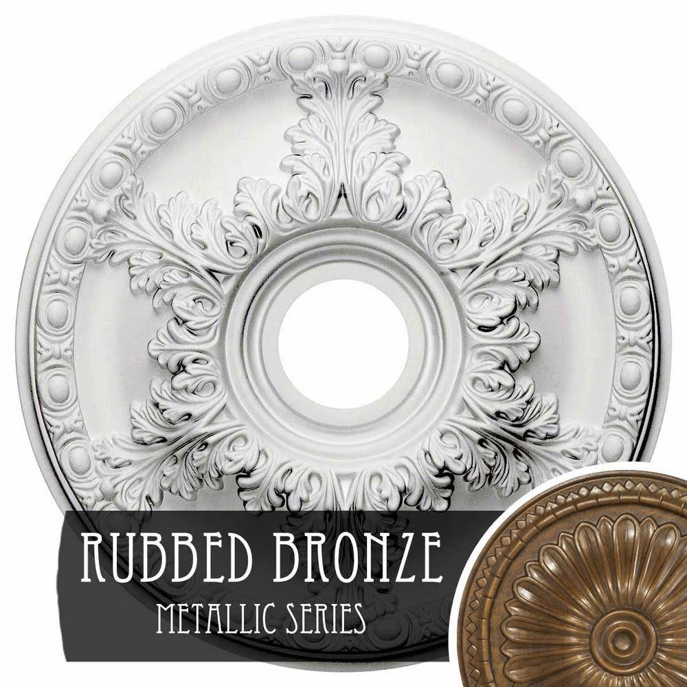 Granada Ceiling Medallion, Hand-Painted Rubbed Bronze S970029