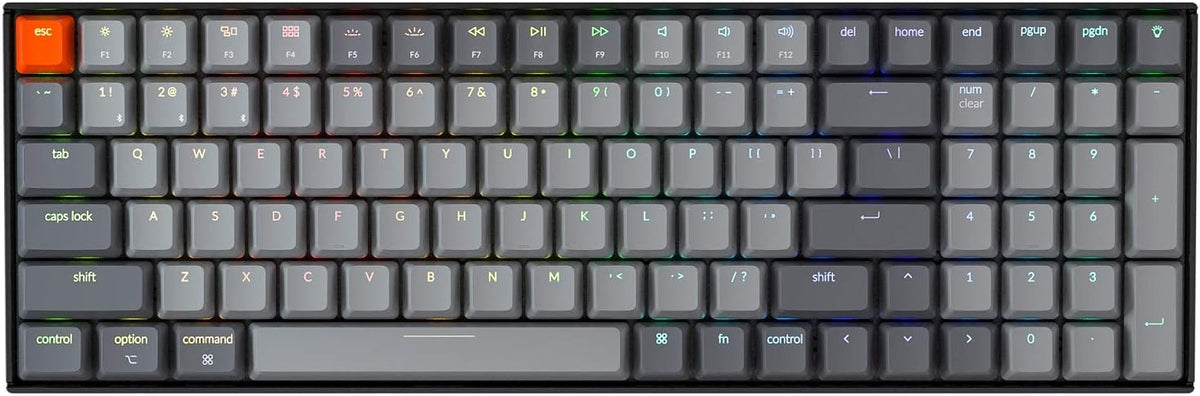96% Layout 100 Keys Wireless Mechanical Gaming Keyboard with Brown Switch RGB Backlight H826