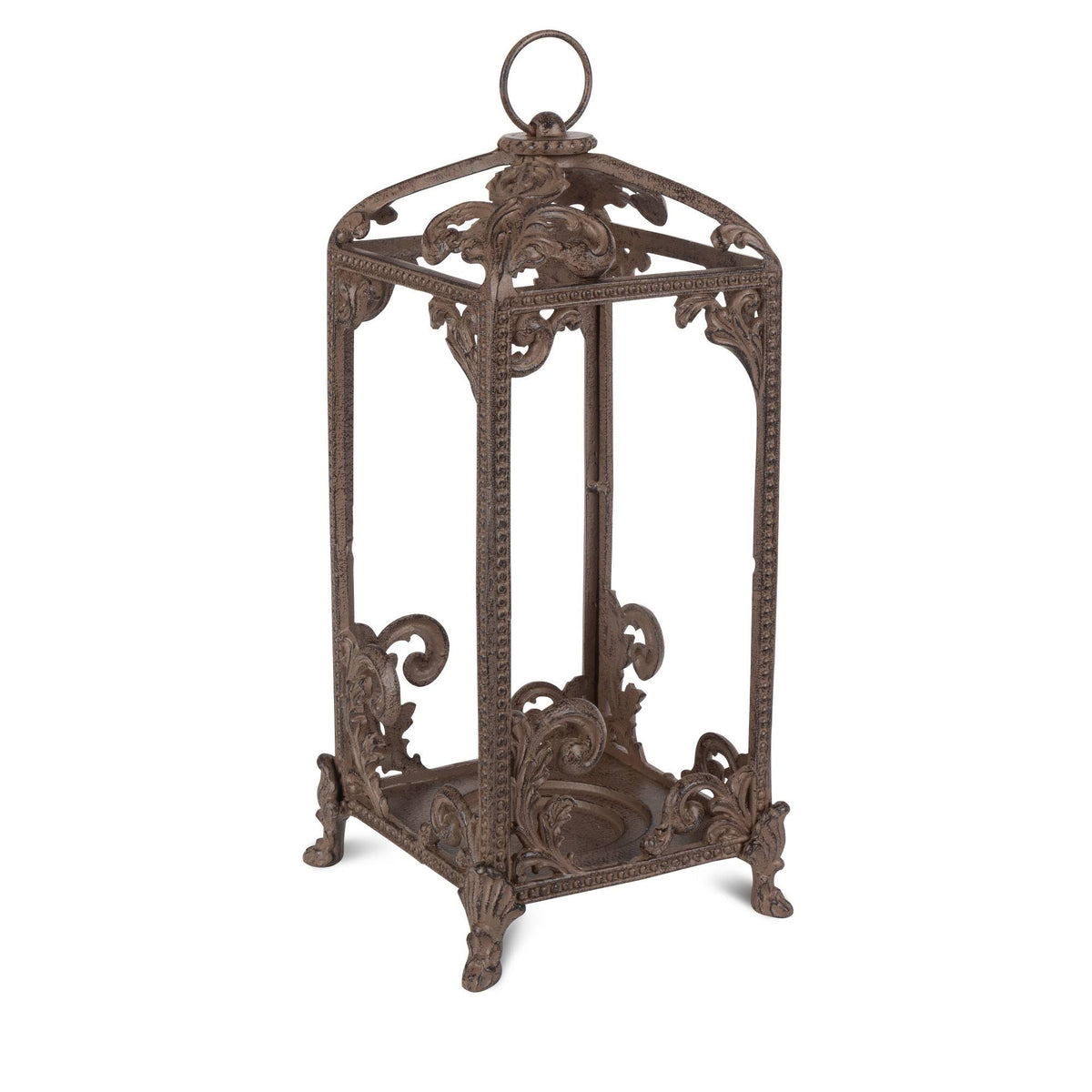 Tall Brown Metal Lantern N1189