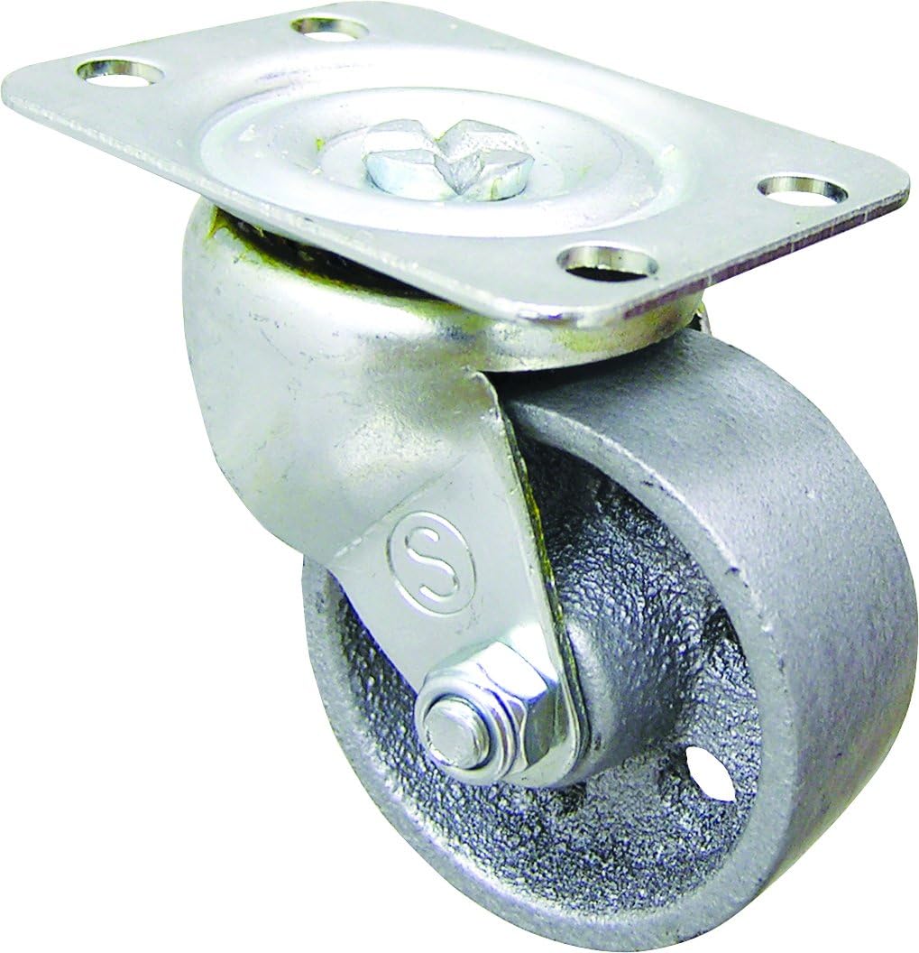 2-Inch Cast Iron Swivel Plate Caster, Silver A834519