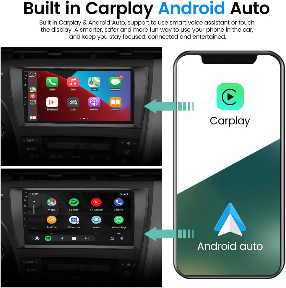 9 Inch Touch Screen Car Radio Stereo with Carplay Bluetooth Navigation H666845