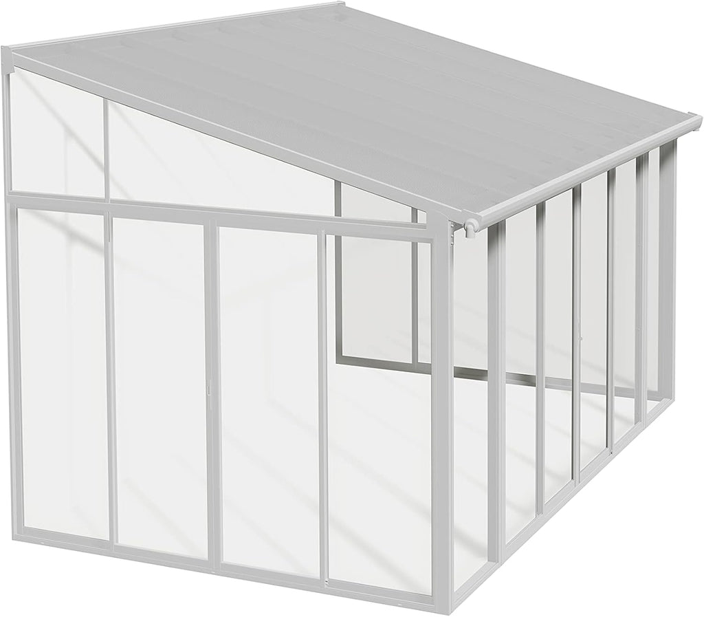 White 10x14 Enclosed Patio Cover Polycarbonate Shelter U227990