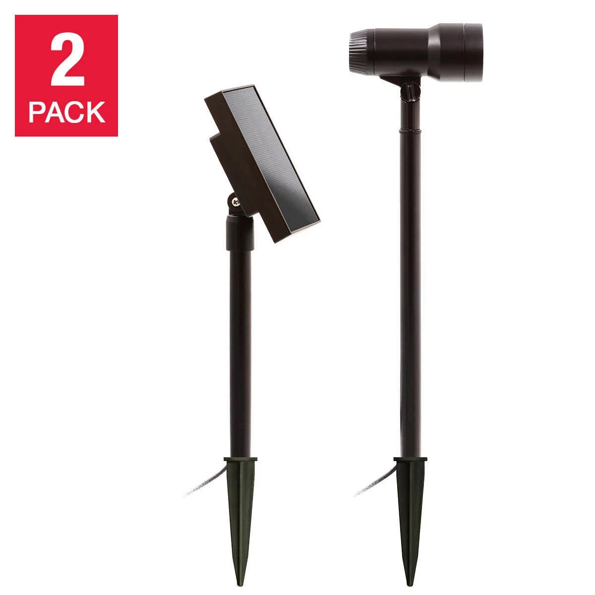 100 Lumen LED Solar Spotlight, 2-Pack N97022