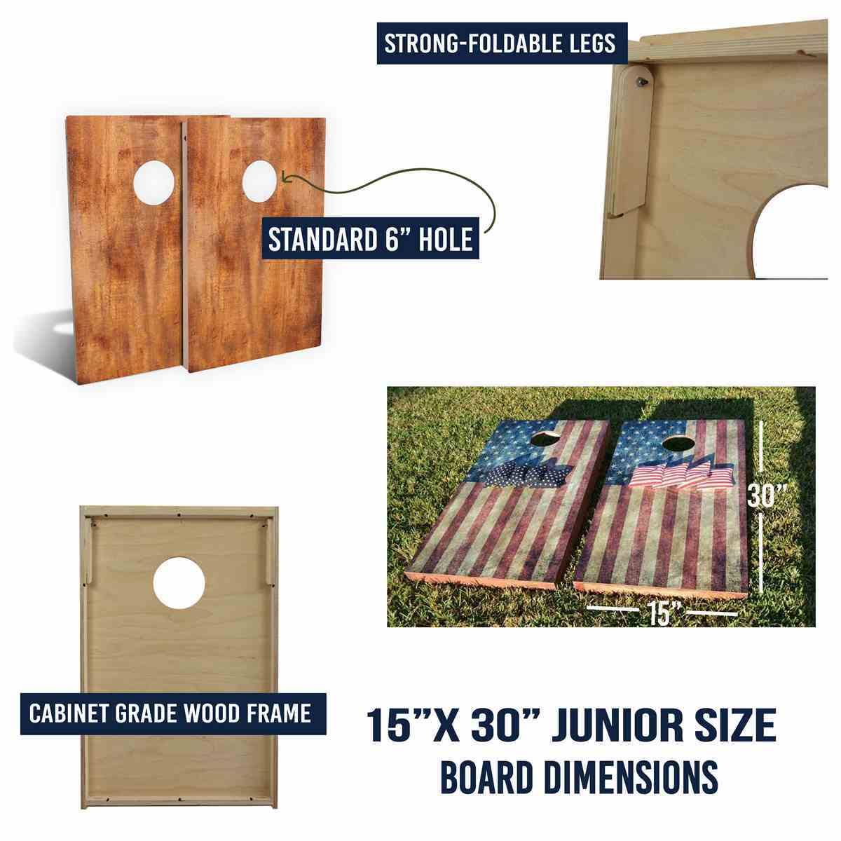 Solid Wood Cornhole Board Set J99994