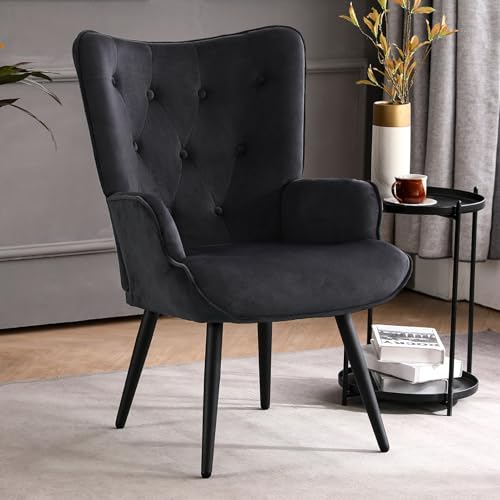 Black Boucle Upholstered Accent Chair U706615