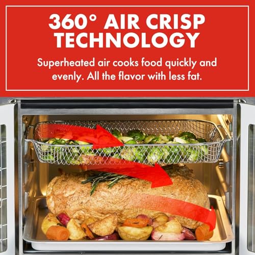 Extra Large French Door Air Fryer Toaster Oven Combo, 26QT Stainless Steel W800789