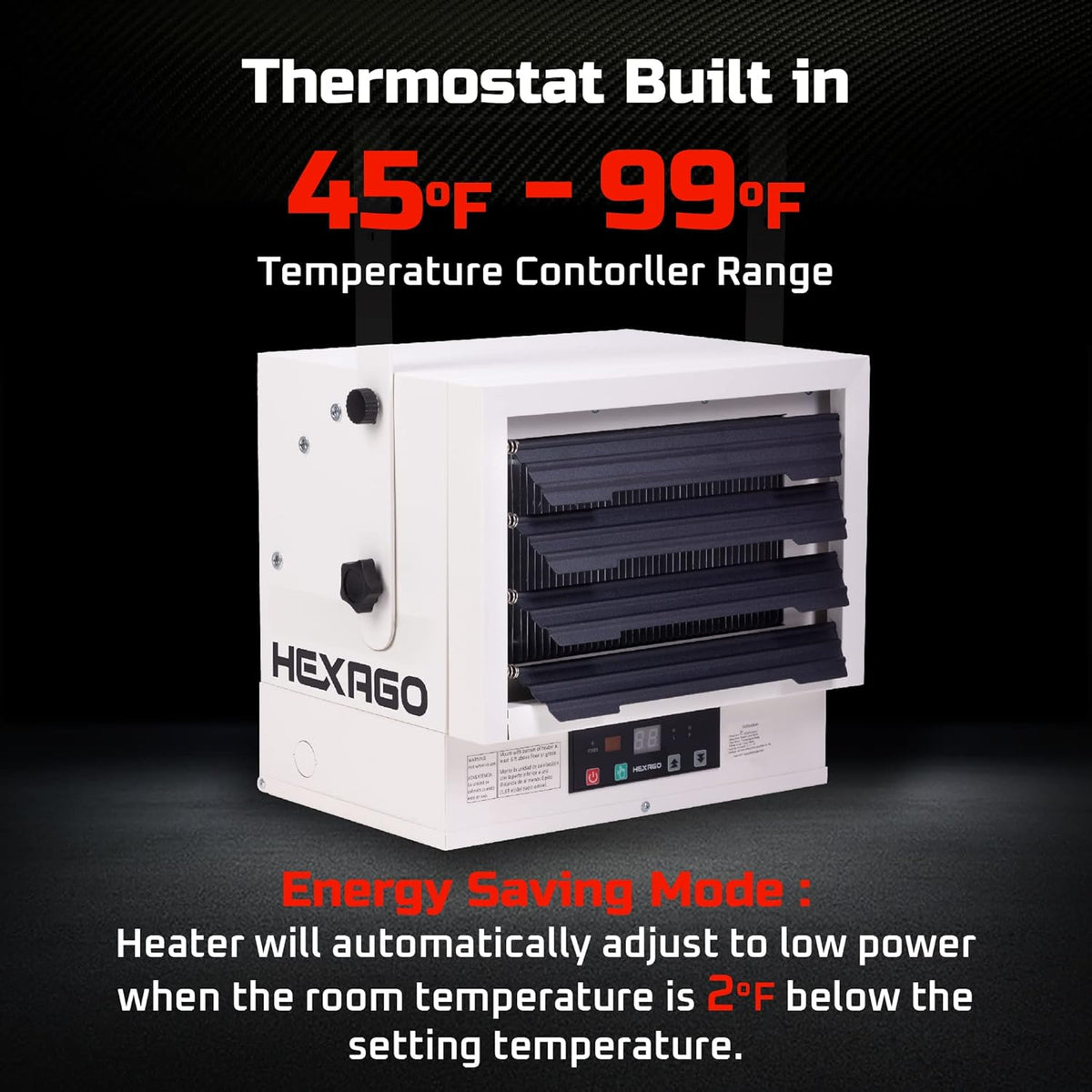 5000W 240V Electrical Garage Heater with Remote Thermostat Timer Q81035