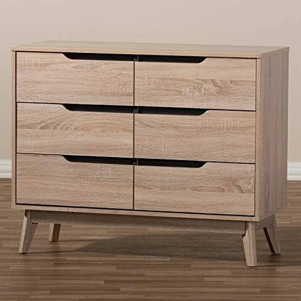 6 Drawer Wood Double Dresser V142543