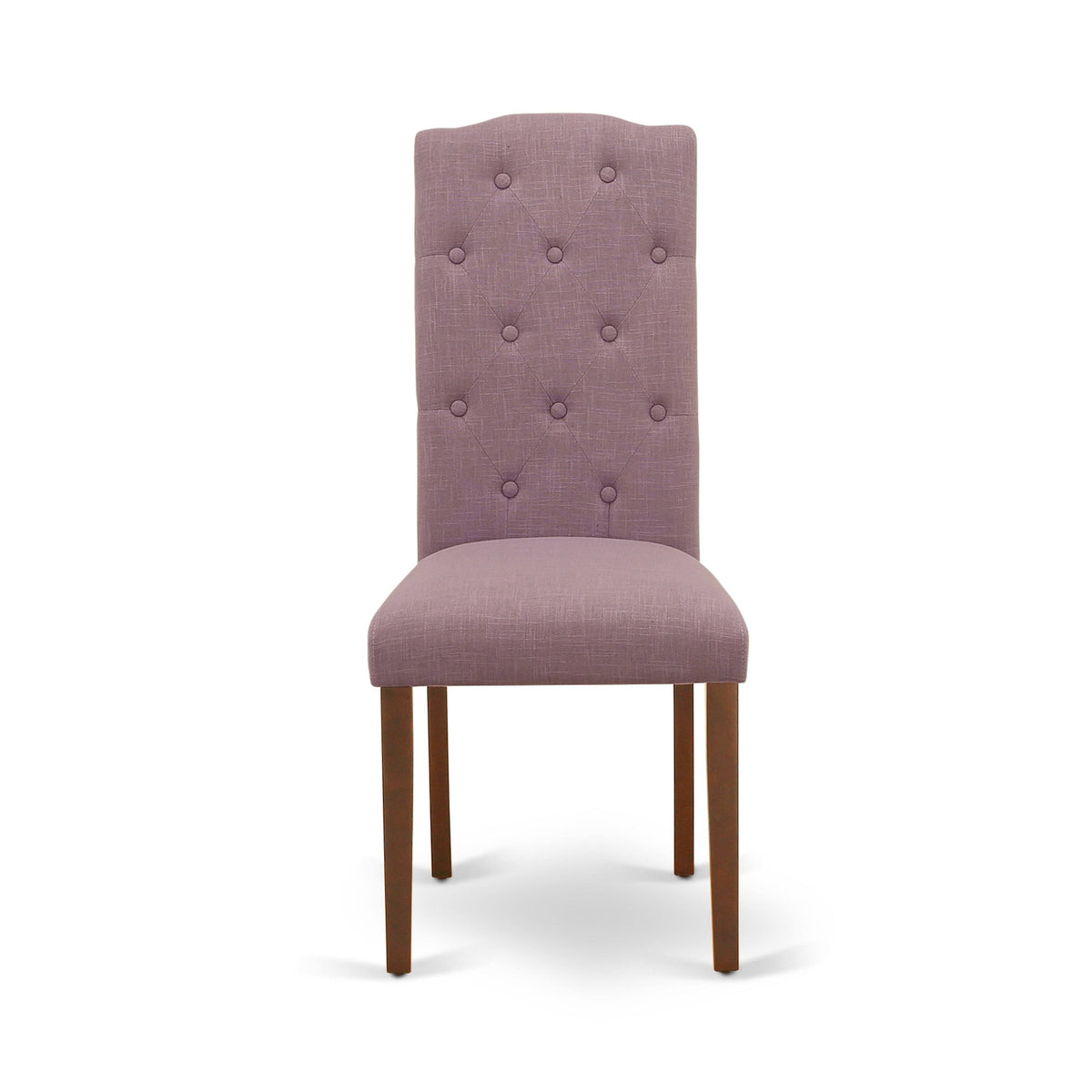 Set of 2 Linen Fabric Chairs with Mahogany Leg A491